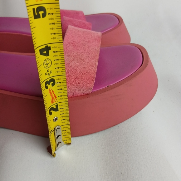 L'INTERVALLE Chunky Platform Women Sandals Pink Suede Size 41 = 10 US - Picture 10 of 10
